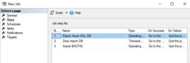 Configured SQL Job