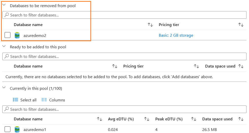 Database to be removed from Pool