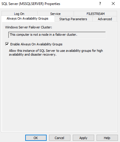 Enable Always on Availability Group in Windows