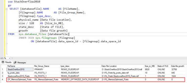 Managing memory-optimized file groups of SQL Database