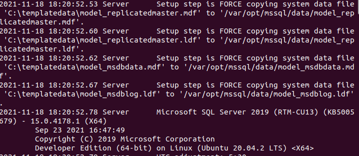 Uses force setup parameter for rebuild in SQL Server on Linux 