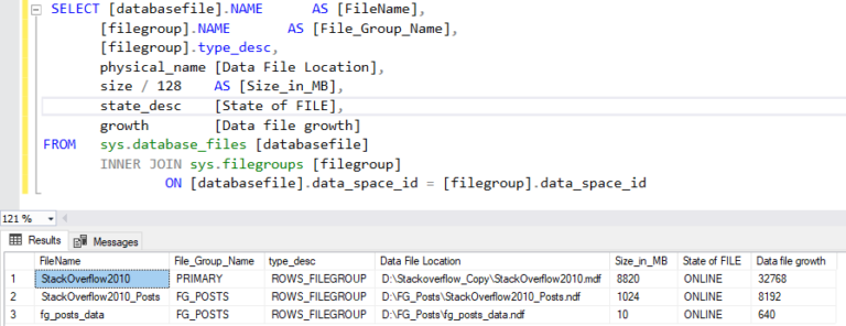 Managing file groups of SQL Databases