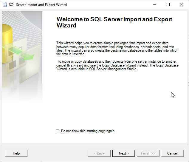 Copy Sql Databases Between Windows 10 And Centos Using The Sql Server  Import-Export Wizard