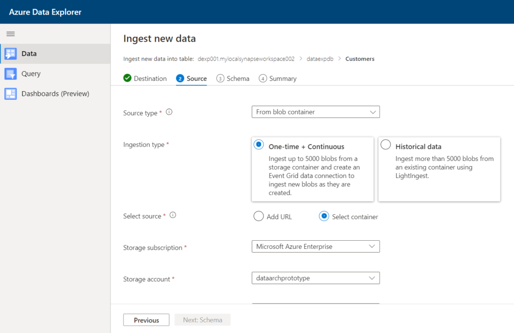 Ingesting data into Azure Synapse Data Explorer Pool