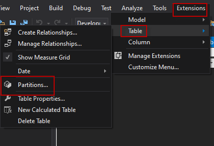 SSDT Table Partitions