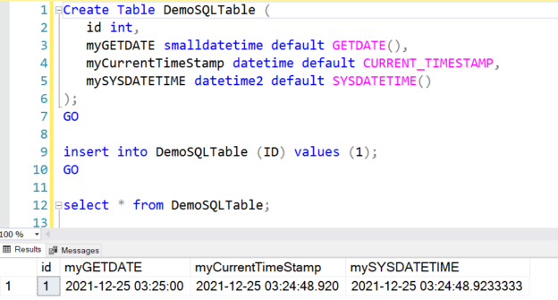 SQL Commands to check current Date and Time (Timestamp) in SQL Server