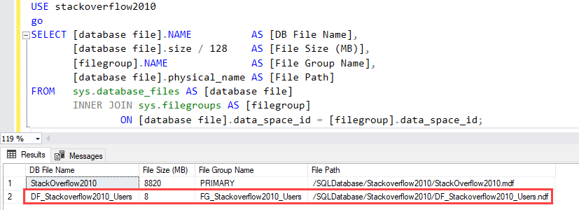 Datafile has been added in filegroup