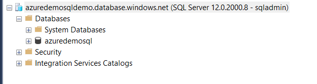 Destination Azure SQL Database