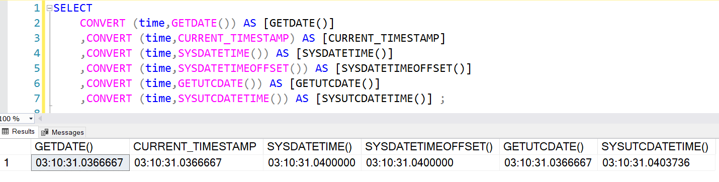 SQL Commands To Check Current Date And Time Timestamp In SQL Server