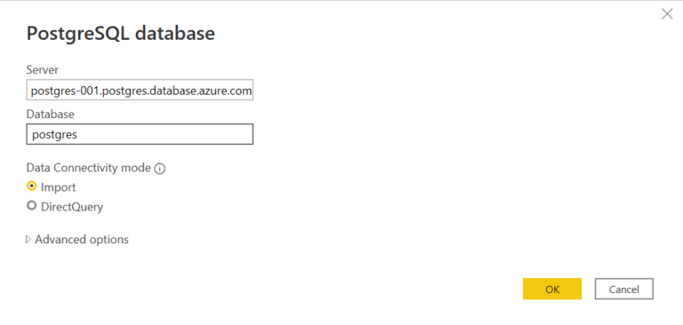 Reporting data from Azure Database for PostgreSQL using Power BI