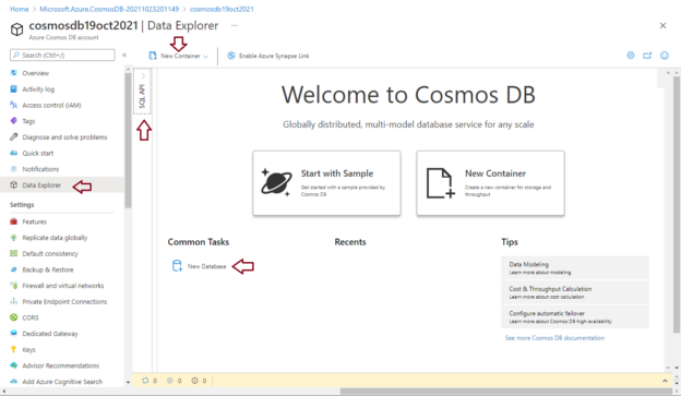 Data Explorer page