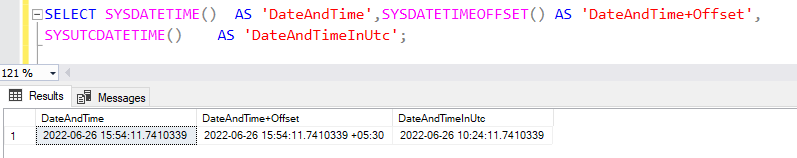 Different SQL TimeStamp functions in SQL Server