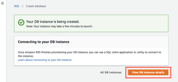 View DB Instance details