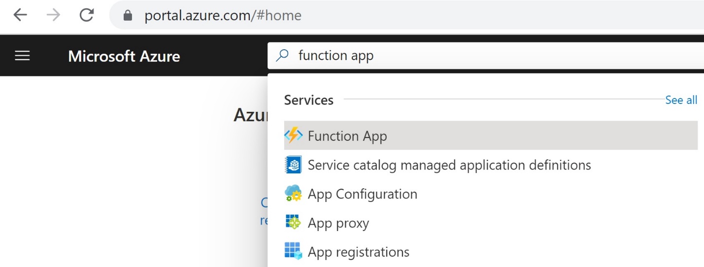 Function App in Azure Portal