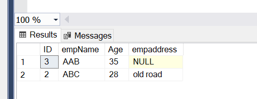 ScreenShot Difference between where and having clause. sample table.