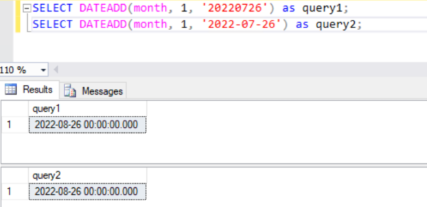SQL DATEADD function