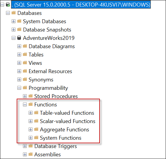 SQL Server functions