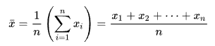Arithmetic mean formula 