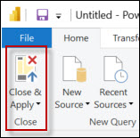Close and apply power bi changes