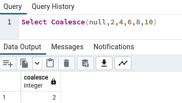 NULL value as the first argument in the coalesce function