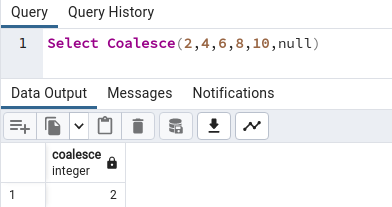 NULL value as the last argument in the coalesce function