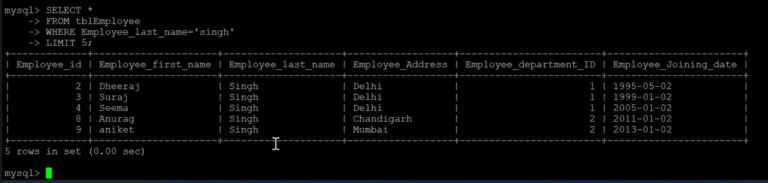 Getting started with SQL LIMIT clause