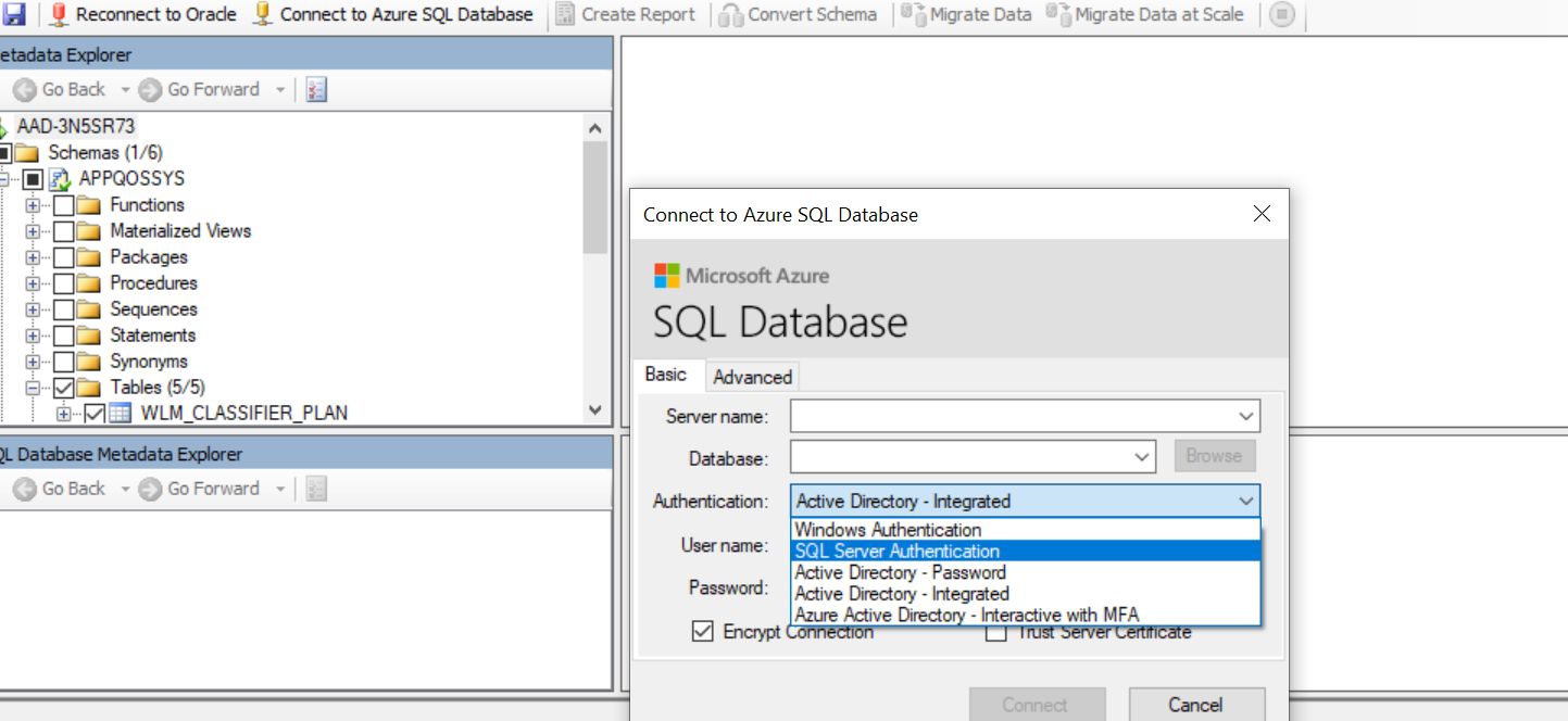 Oracle Database Migration to Azure SQL Database. SQL Server Migration Assistant.