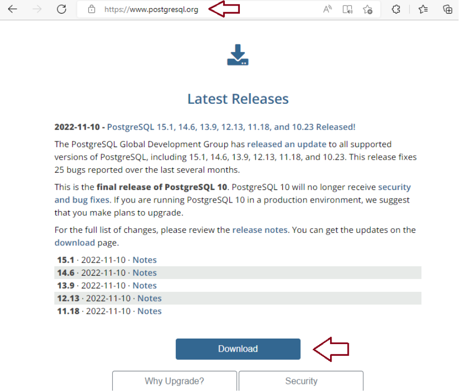 PostgreSQL home page