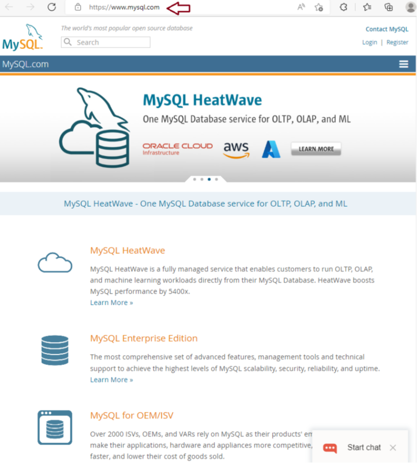 MySQL home page