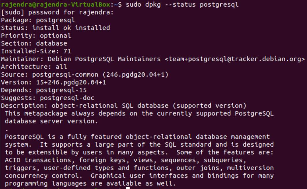 confirm the Postgres official repository 