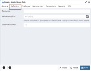 PostgreSQL tutorial to create a user
