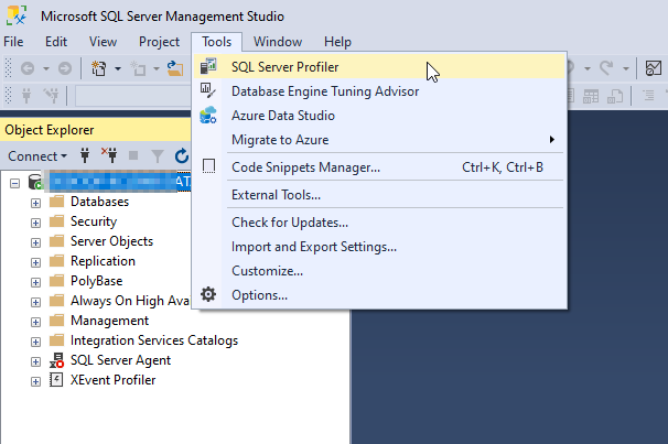 Opening SQL Server Profiler from Management Studio