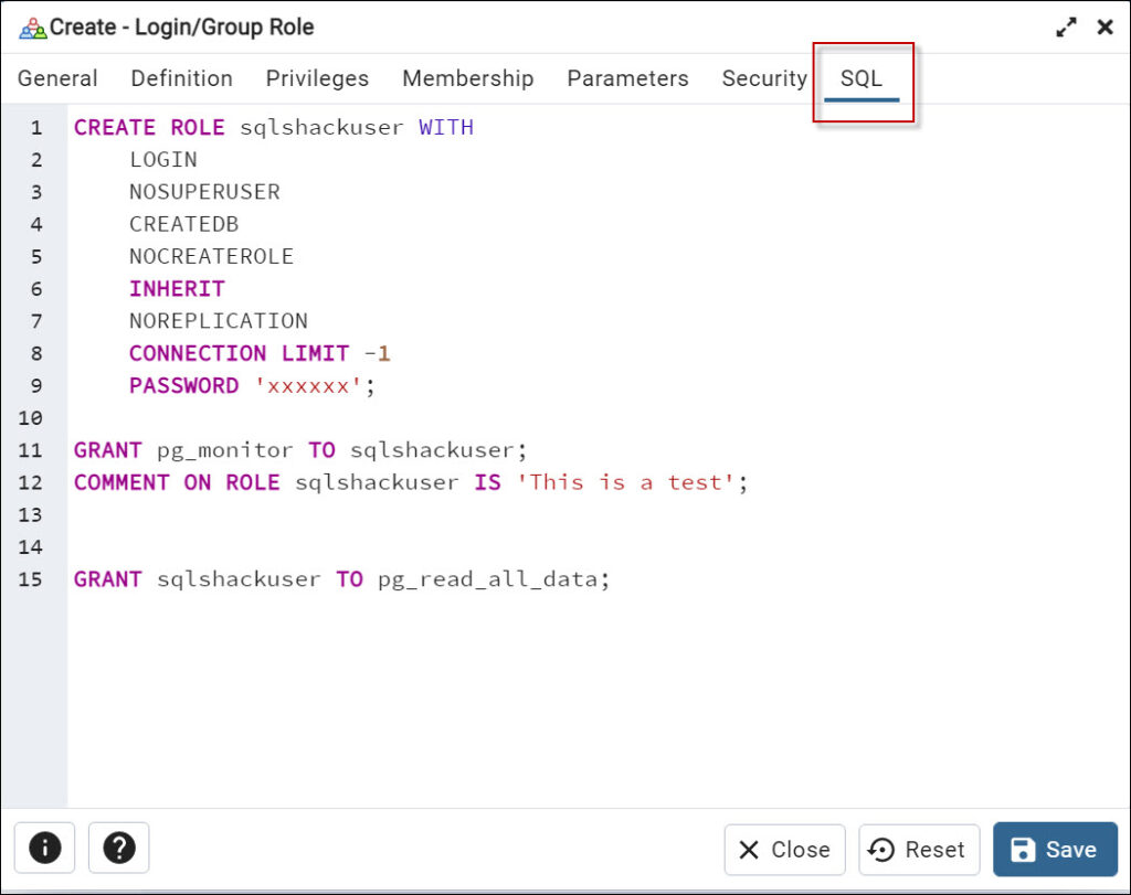 PostgreSQL tutorial to create a user