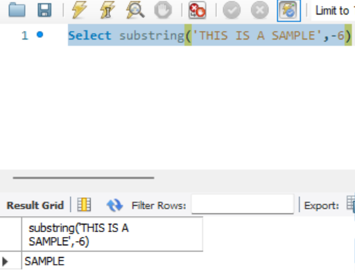 Resulting value "SAMPLE"