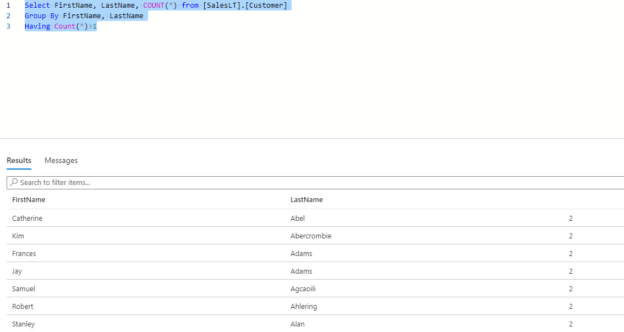 Finding Duplicates in SQL
